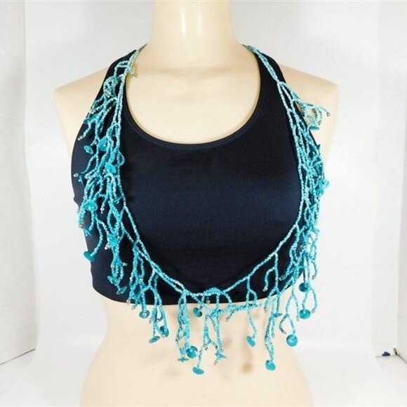 7/2395 Lane Bryant Two Strand Blue Beaded 36  Necklace - Picture 1 of 4